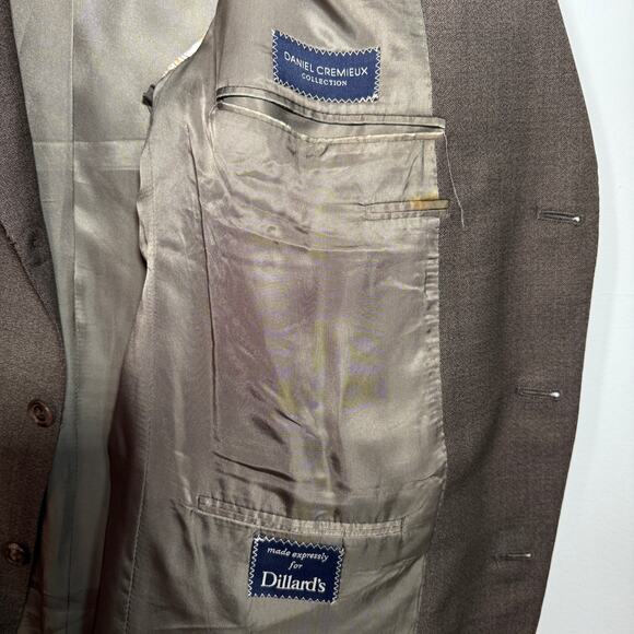 Men’s 48R Italian Wool Blazer Fabric by Loro Piana, Brown Classic Sport Coat - Picture 5 of 9